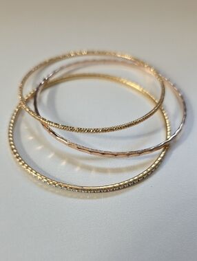 Gold Tone Multi-Stack Bangle Bracelet Set